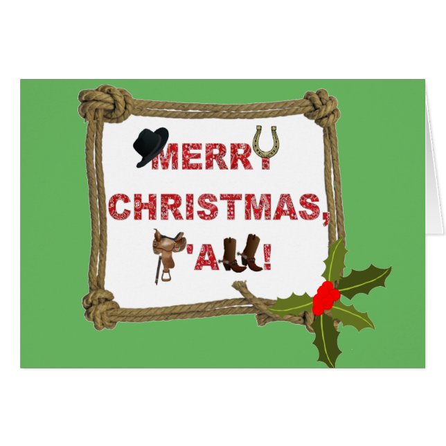 Merry Christmas, Ya'll - Cowboy (Front Horizontal)