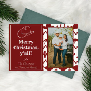 Merry Christmas Y'all Cowboy Photo Holiday Card