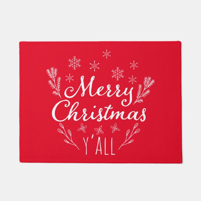 Merry Christmas Y'all Doormat (Front)