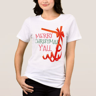 merry christmas y'all gift wrapper shirt design