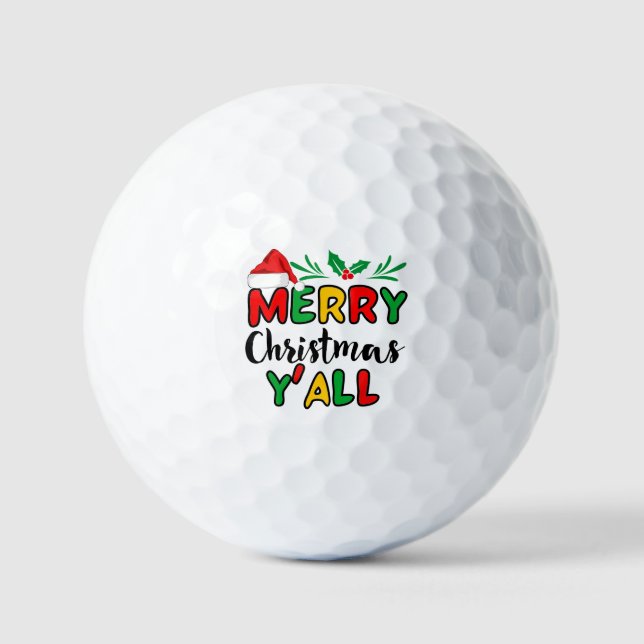 Merry Christmas Y'all   Golf Balls (Front)