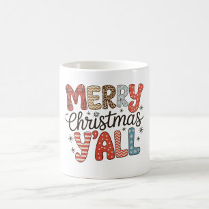 Merry Christmas Y'all Leopard Buffalo Plaid Xmas Coffee Mug