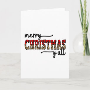 Merry Christmas Yall Leopard Card