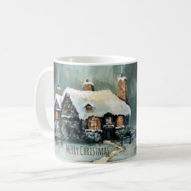 Merry Christmas Y'All Marvellous Winter Night   Coffee Mug (Front Left)