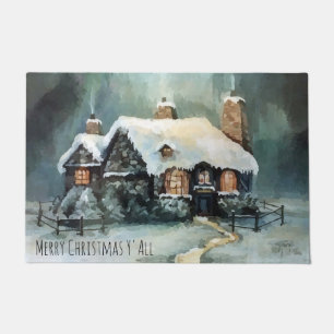 Merry Christmas Y'All Marvellous Winter Night Doormat