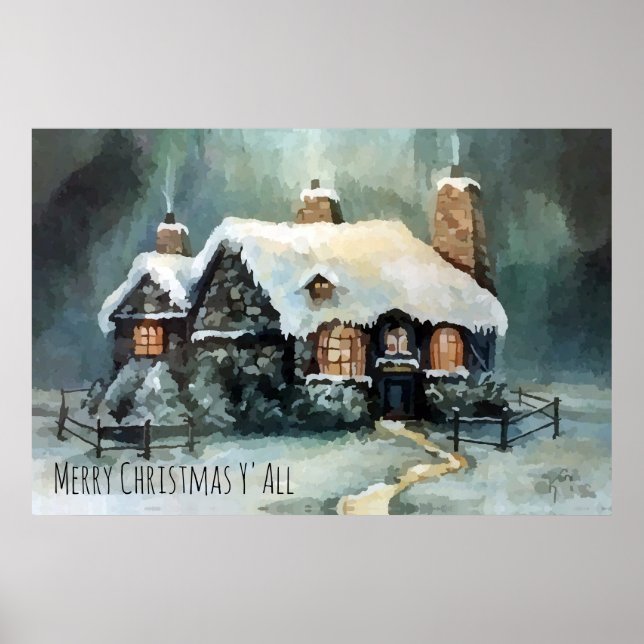 Merry Christmas Y'All Marvellous Winter Night   Poster (Front)