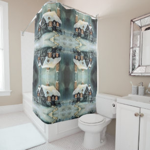 Merry Christmas Y'All Marvellous Winter Night    Shower Curtain