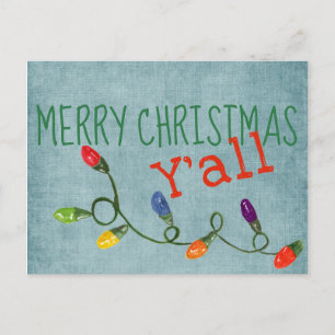 Merry Christmas Y'All Postcard
