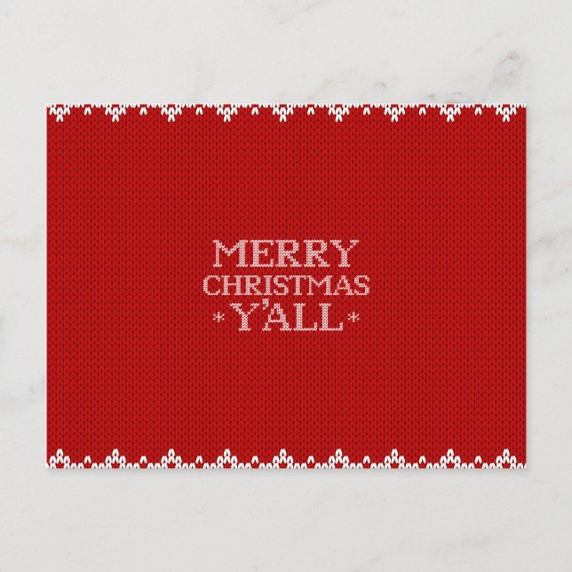 Merry Christmas Yall Postcard (Front)