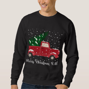 Merry Christmas Y'all Red Truck Christmas Tree Xma Sweatshirt