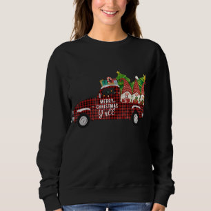 Merry Christmas Y'all Retro Gnomes Red Truck South Sweatshirt