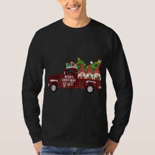 Merry Christmas Y'all Retro Gnomes Red Truck South T-Shirt