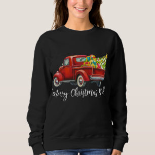 Merry Christmas Y'all Retro Red Truck Christmas Bo Sweatshirt