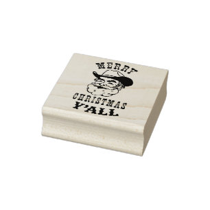 Merry Christmas Y'ALL Rubber Stamp