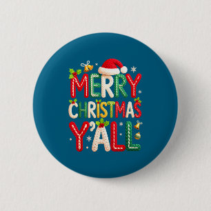 Merry Christmas Y'all Santa Crochet Knitting Quilt 6 Cm Round Badge