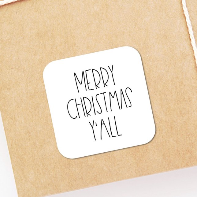 Merry Christmas y'all Square Sticker (Creator Uploaded)