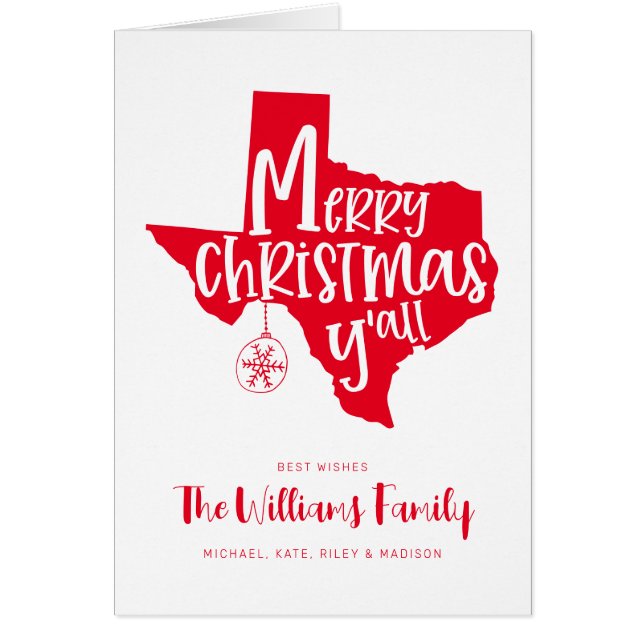 MERRY CHRISTMAS Y'ALL | Texas Holiday Wishes (Front)