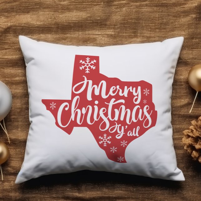 Merry Christmas Y'all Texas State  Cushion (Creator Uploaded)