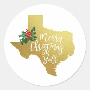 Merry Christmas Y'all Texas Sticker