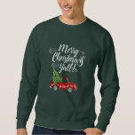 Merry Christmas Y'all Vintage Red Truck Green Sweatshirt<br><div class="desc">Merry Christmas Y'all - Watercolor Vintage Red Truck with Christmas Tree Sweatshirt</div>