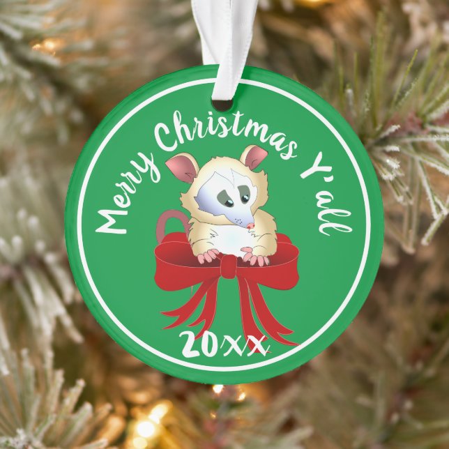 Merry Christmas Ya'll with Possum   Ornament (Tree)