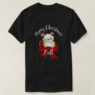 Merry Christmas Ya'll with Possum  T-Shirt
