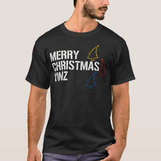 Merry Christmas Yinz With Pittsburgh Christmas Tre T-Shirt