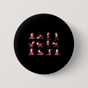 Merry Christmas Yoga Santa Practice Yoga Xmas Medi 6 Cm Round Badge