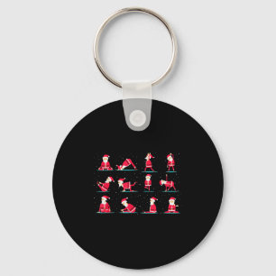 Merry Christmas Yoga Santa Practice Yoga Xmas Medi Key Ring