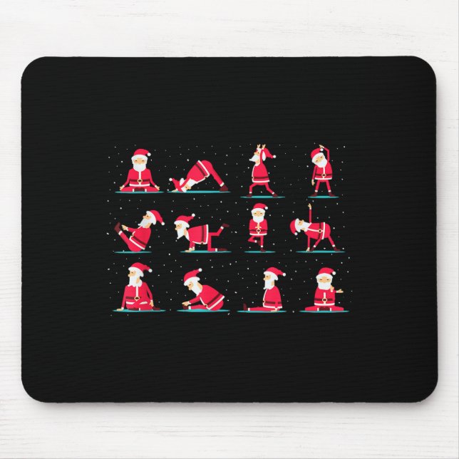 Merry Christmas Yoga Santa Practice Yoga Xmas Medi Mouse Pad (Front)