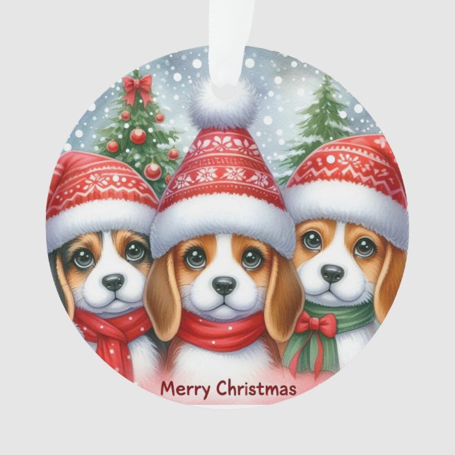 Merry Christmas Yorki Ornament (Front)