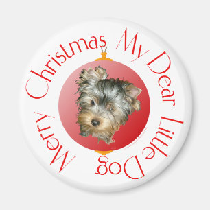 Merry Christmas Yorkshire Terrier Magnet