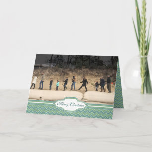 Merry Christmas Zig Zag Pattern Your Photo Holiday Card