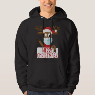 Merry Christmask Reindeer Face Mask Funny Christma Hoodie