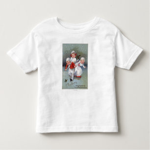 Merry ChristmasLittle Kids Ice Skating Toddler T-Shirt