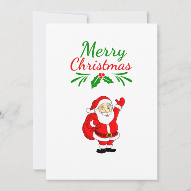 Merry Christmass- Santa Claus Cute Holiday Card (Front)
