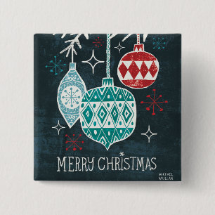 Merry Christmastime Ornaments 15 Cm Square Badge