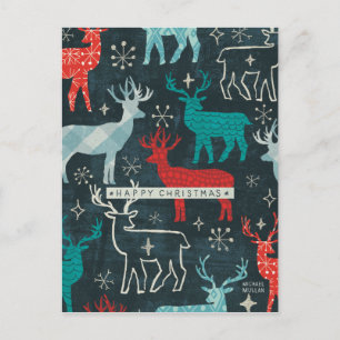 Merry Christmastime Reindeer Holiday Postcard