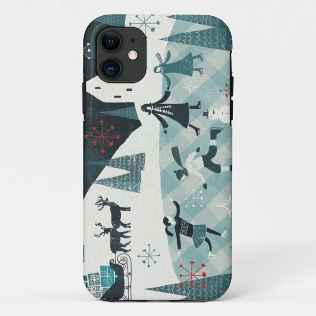 Merry Christmastime Skating Scene Case-Mate iPhone Case (Back)
