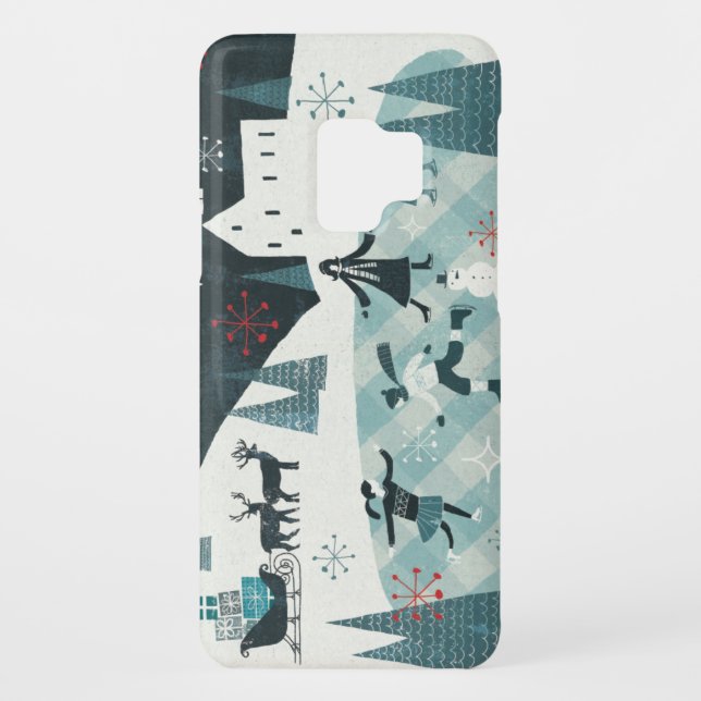 Merry Christmastime Skating Scene Case-Mate Samsung Galaxy Case (Back)