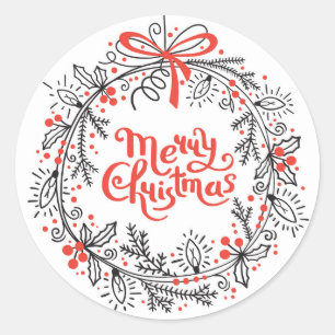 Merry ChristmasWreath Sticker