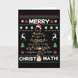 Merry Christmath Funny Christmas Math Tree Student Card