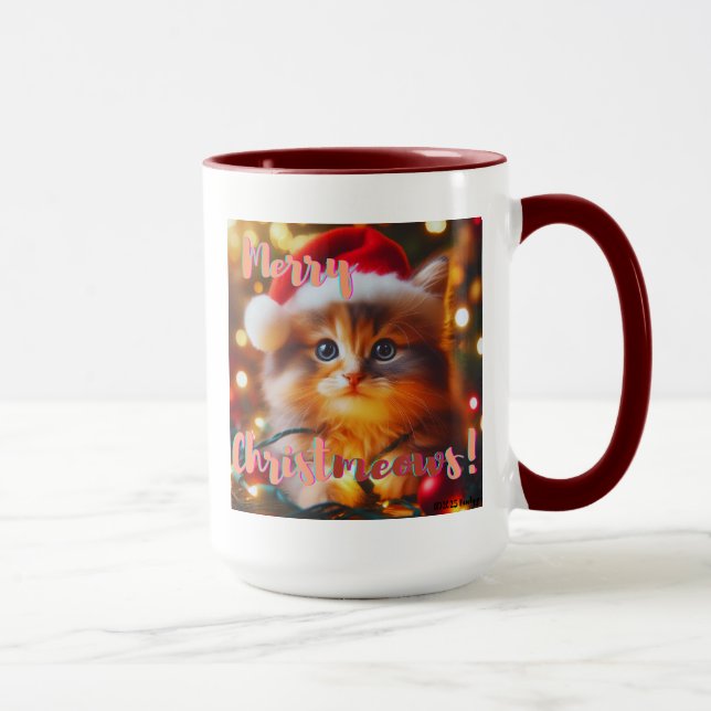 Merry Christmeows! Cat Mug (Right)