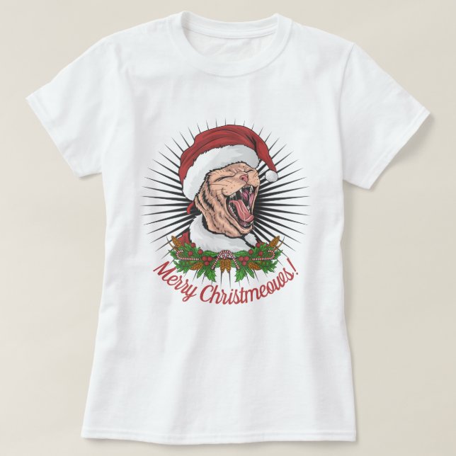 Merry Christmeows T-Shirt (Design Front)