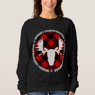 Merry Christmoose Buffallo Plaid. Funny Moose Chri Sweatshirt