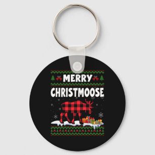 Merry Christmoose Christmas Moose Lover Xmas Holid Key Ring
