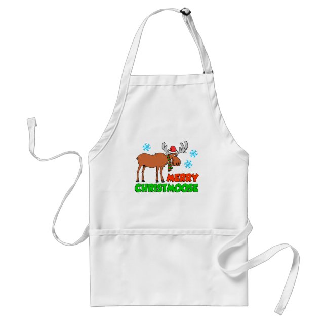 Merry Christmoose Christmas Pun Standard Apron (Front)