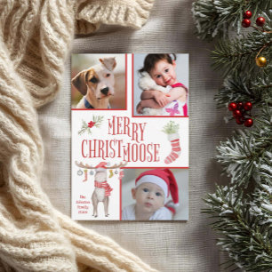 Merry "Christmoose" Custom Photo Christmas Card