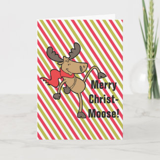 Merry Christmoose Cute Moose Christmas Holiday Card