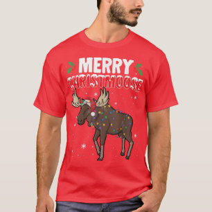 Merry Christmoose Funny Christmas Moose Santa Xmas T-Shirt
